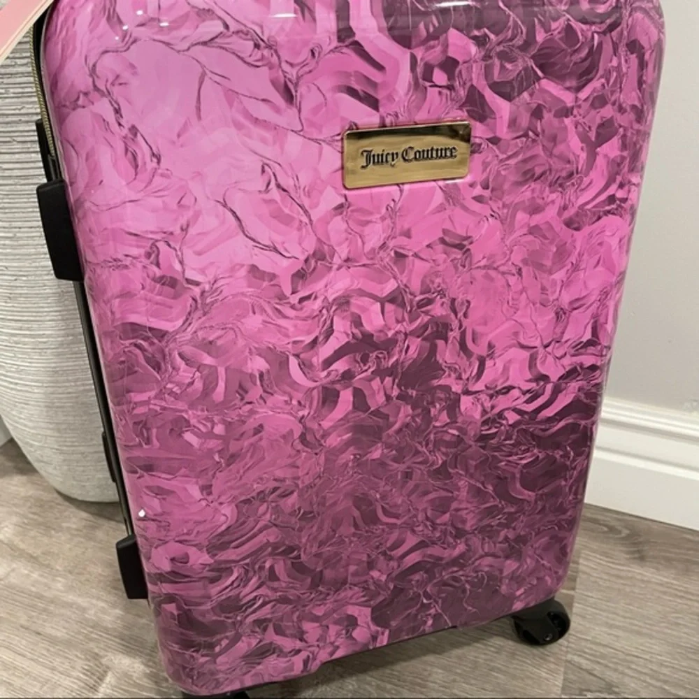 NWT Juicy Couture Fuchsia Suitcase, Luggage, Travel Bag, Carry-On, 21” - Picture 3 of 5